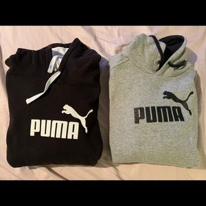 2 Women’s Puma Hoodies Black & Grey! Size Large.